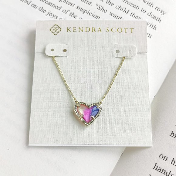 Kendra Scott Jewelry Ari Heart Watercolor Illusion Gold Necklace